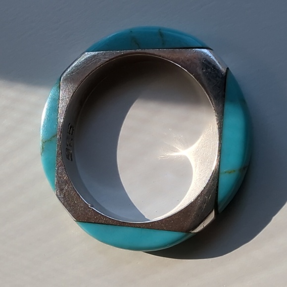 Turquoise 925 Sterling Silver Ring - Picture 11 of 14